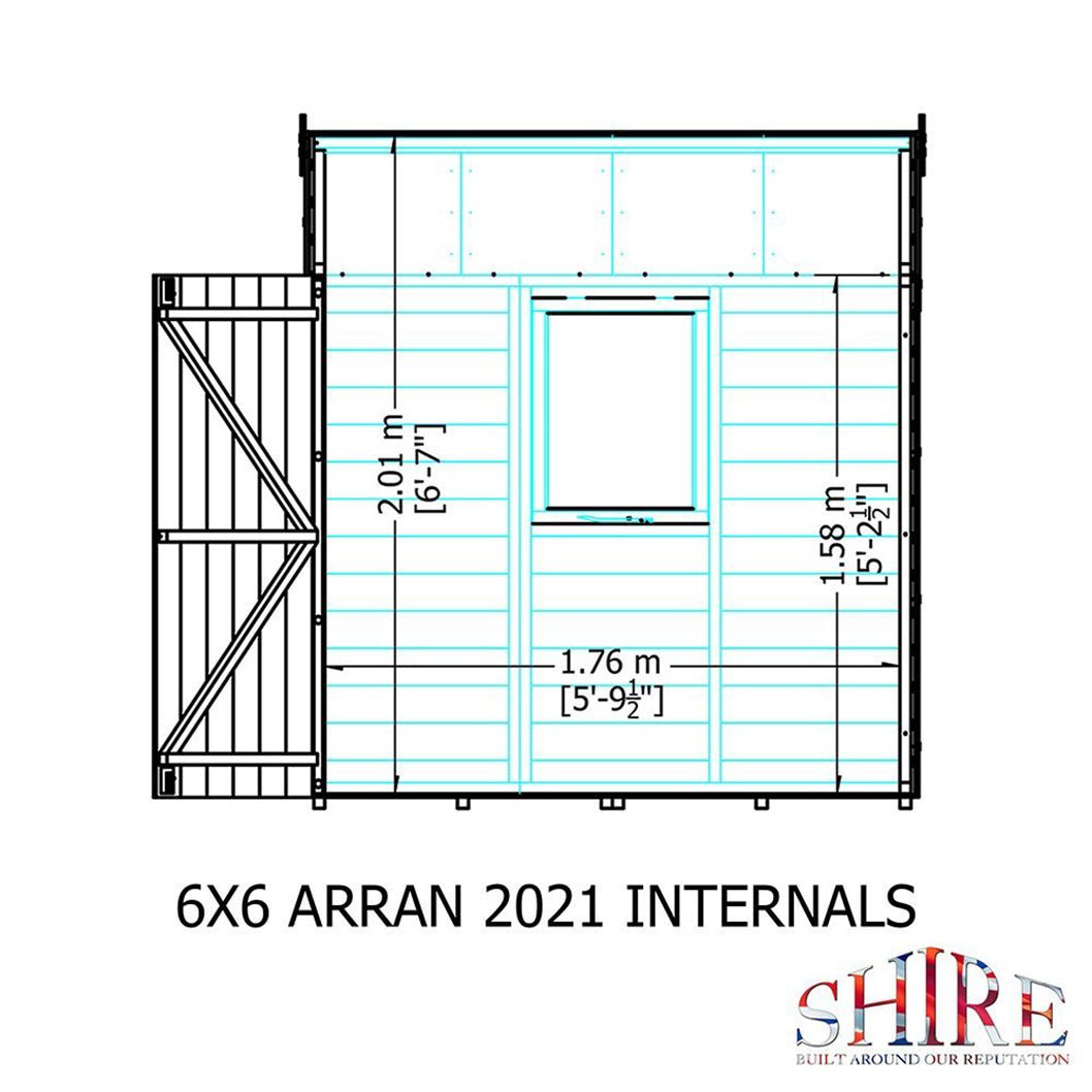 Shire Arran 6x6ft Double Door Apex Wooden Shed - JJ Building Materials