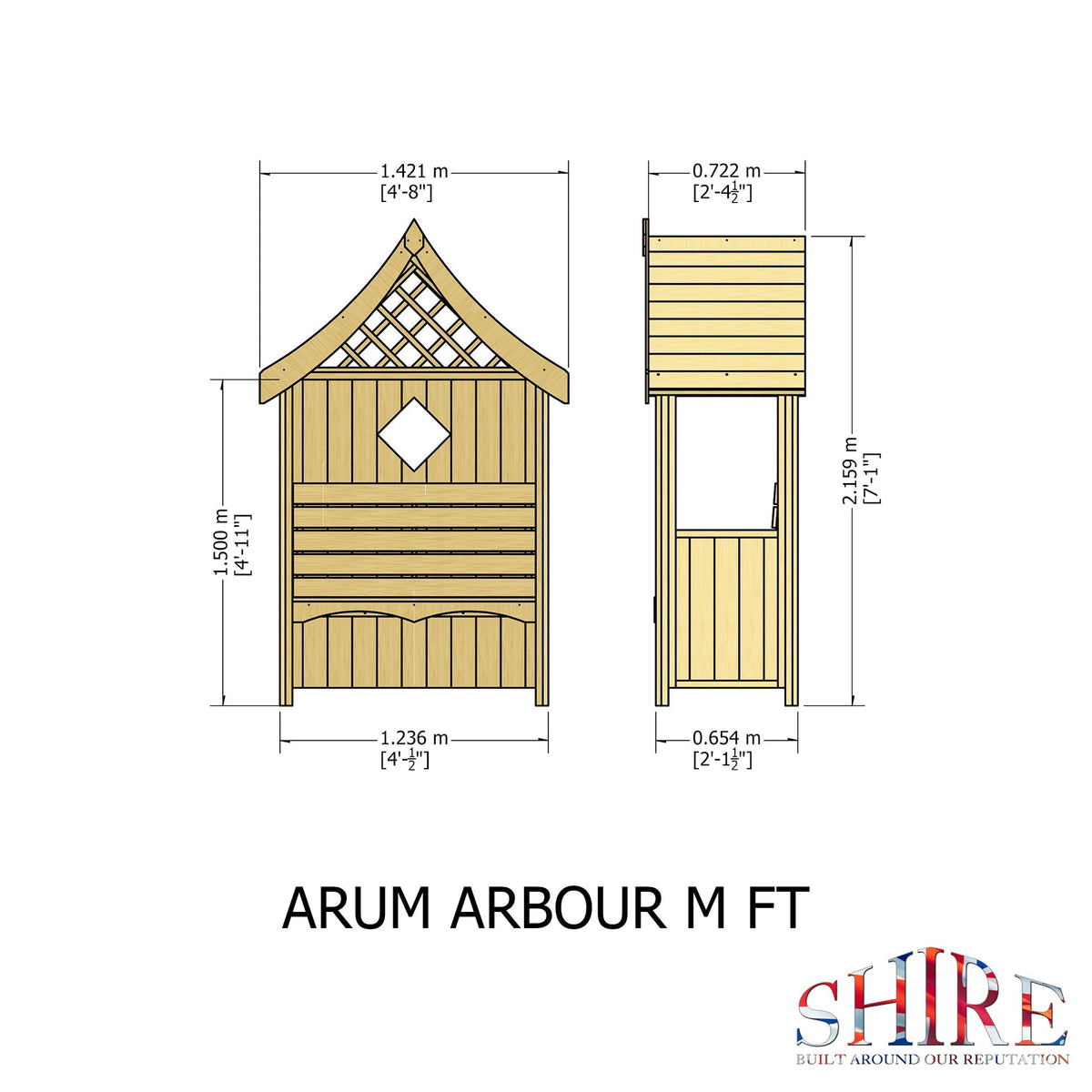 Shire Arum Arbour Seat Pressure Treated - JJ Building Materials