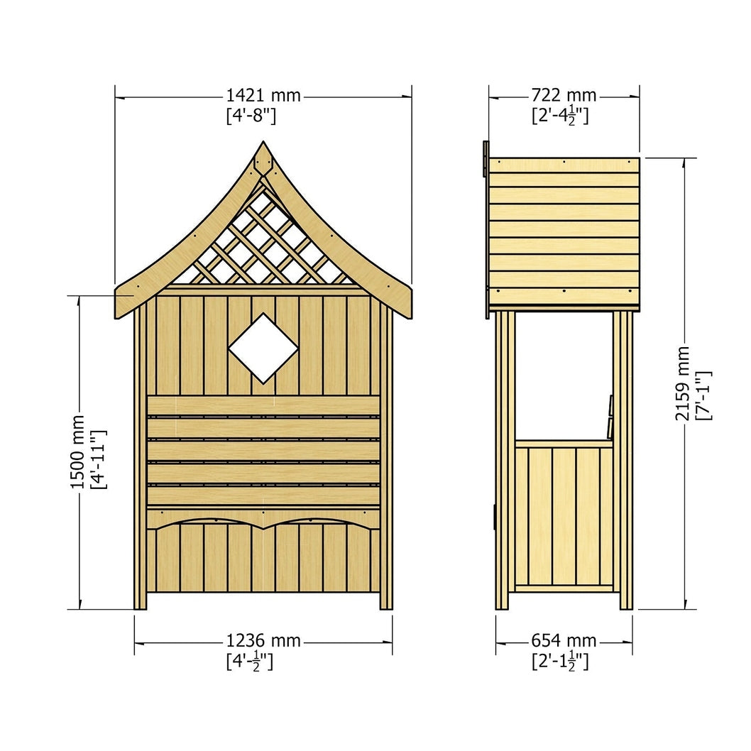 Shire Arum Arbour Seat Pressure Treated - JJ Building Materials