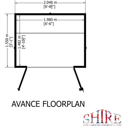 Shire Avance 7x5ft T&G Double Door Wooden Summerhouse - JJ Building Materials