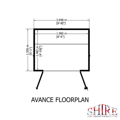 Shire Avance 7x5ft T&G Double Door Wooden Summerhouse - JJ Building Materials