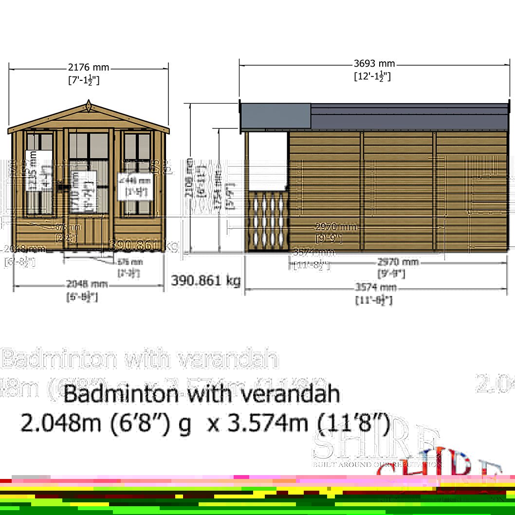 Shire Badminton 7x10ft Single Door T&G Wooden Summerhouse - JJ Building Materials