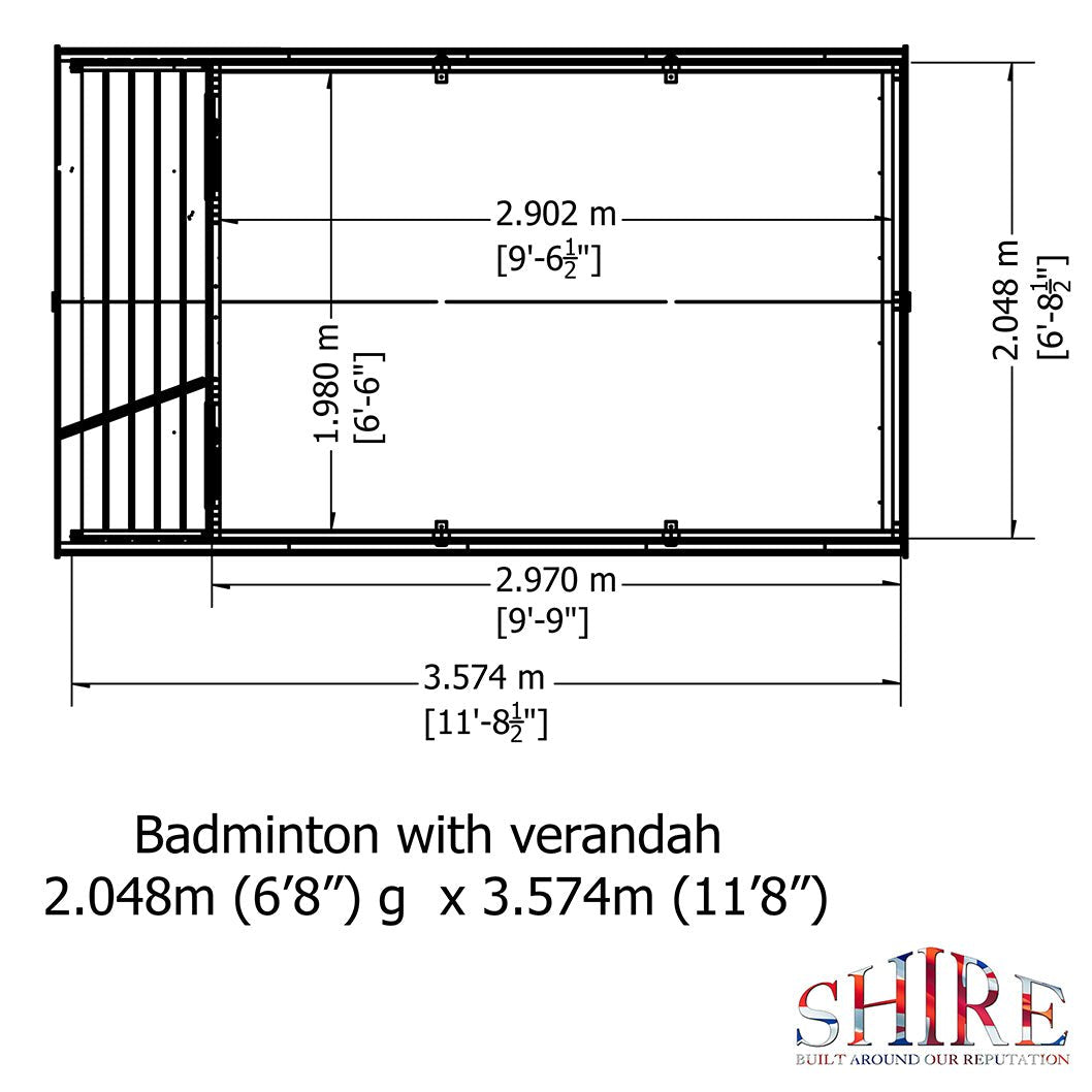 Shire Badminton 7x10ft Single Door T&G Wooden Summerhouse - JJ Building Materials