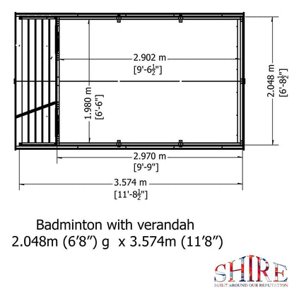 Shire Badminton 7x10ft Single Door T&G Wooden Summerhouse - JJ Building Materials
