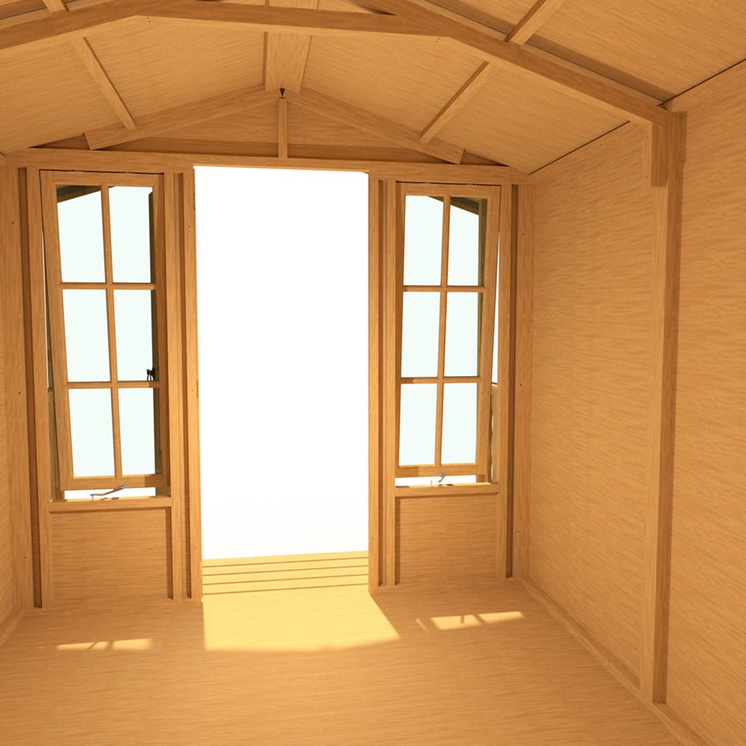 Shire Badminton 7x10ft Single Door T&G Wooden Summerhouse - JJ Building Materials