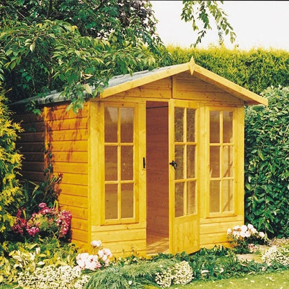 Shire Badminton 7x10ft Single Door T&G Wooden Summerhouse - JJ Building Materials