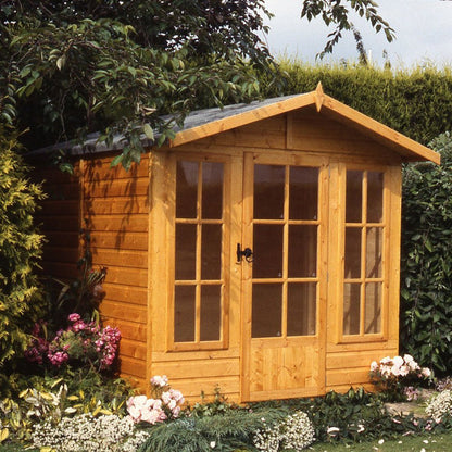 Shire Badminton 7x10ft Single Door T&G Wooden Summerhouse - JJ Building Materials