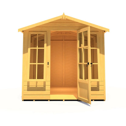 Shire Badminton 7x10ft Single Door T&G Wooden Summerhouse - JJ Building Materials