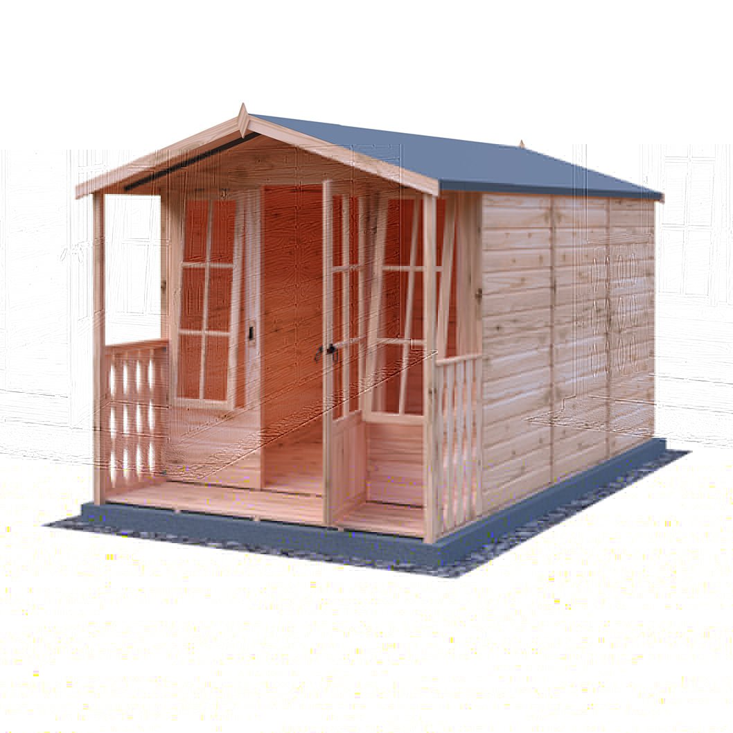 Shire Badminton 7x10ft Single Door T&G Wooden Summerhouse - JJ Building Materials