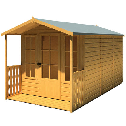 Shire Badminton 7x10ft Single Door T&G Wooden Summerhouse - JJ Building Materials