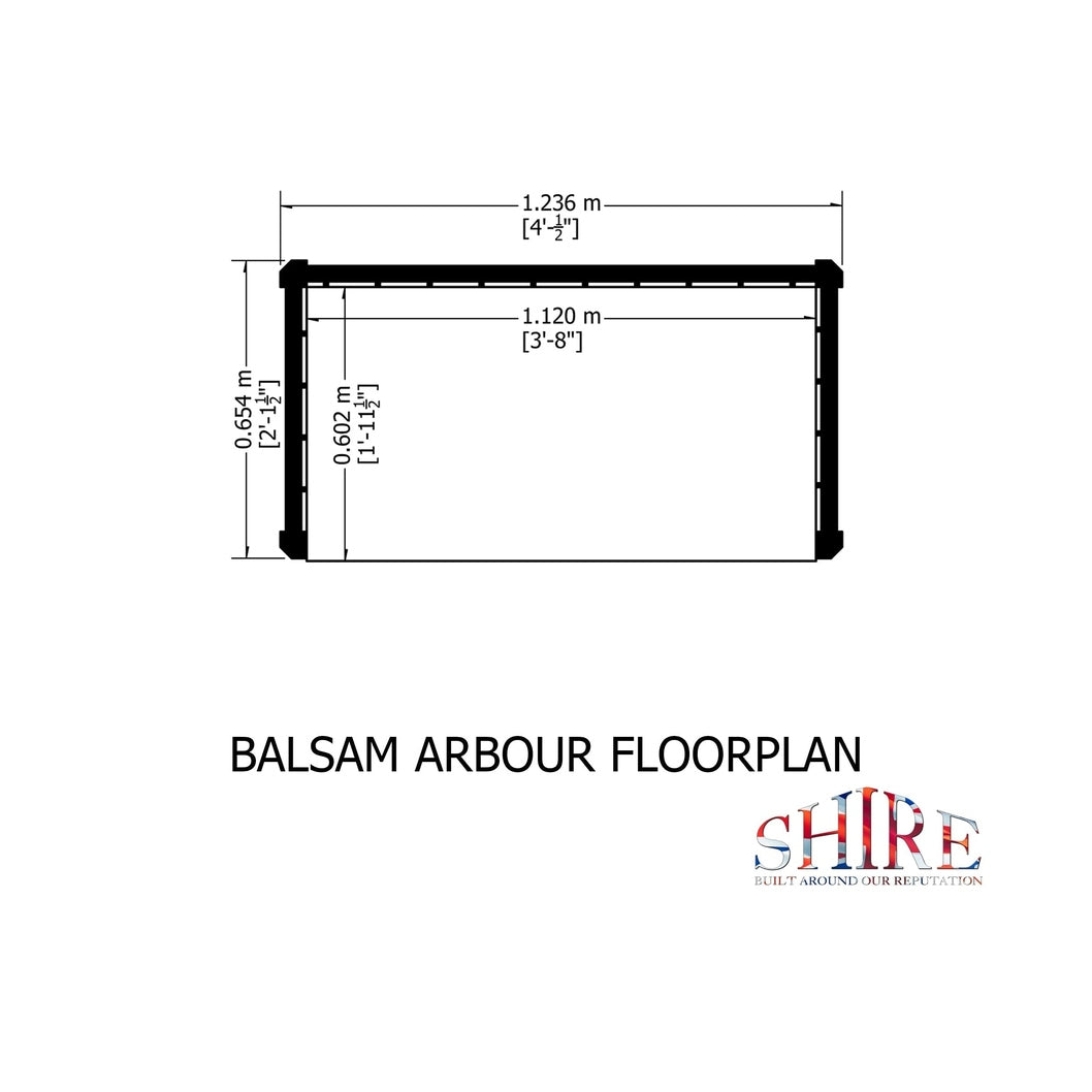 Shire Balsam Garden Arbour Seat 4 x 2ft Pressure Treated - JJ Building Materials