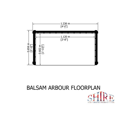 Shire Balsam Garden Arbour Seat 4 x 2ft Pressure Treated - JJ Building Materials