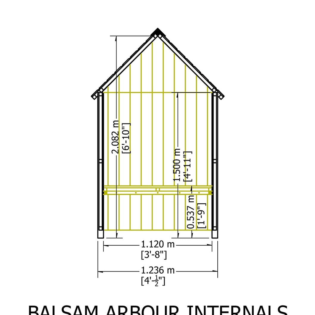 Shire Balsam Garden Arbour Seat 4 x 2ft Pressure Treated - JJ Building Materials