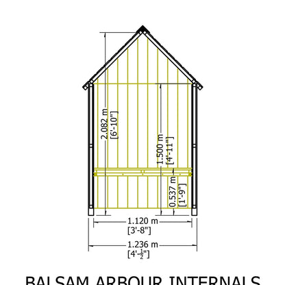 Shire Balsam Garden Arbour Seat 4 x 2ft Pressure Treated - JJ Building Materials