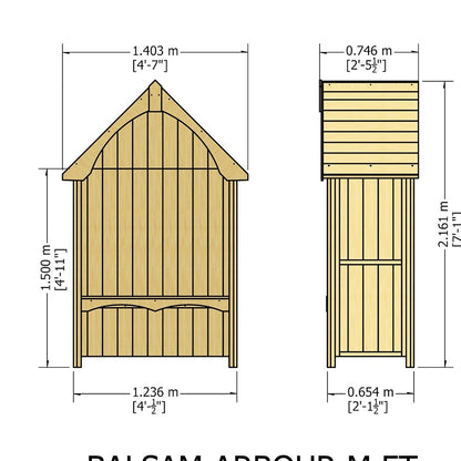 Shire Balsam Garden Arbour Seat 4 x 2ft Pressure Treated - JJ Building Materials