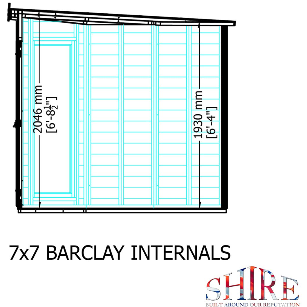 Shire Barclay 7x7ft Corner Double Door T&G Wooden Summerhouse - JJ Building Materials