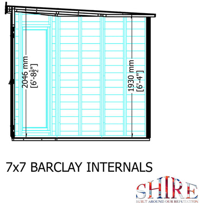 Shire Barclay 7x7ft Corner Double Door T&G Wooden Summerhouse - JJ Building Materials