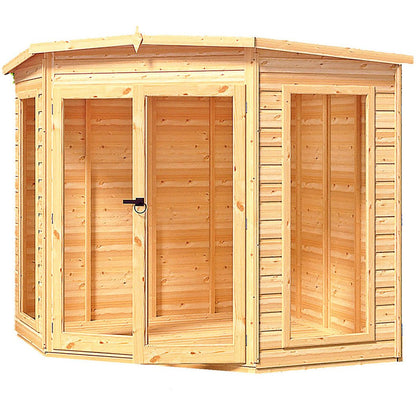 Shire Barclay 7x7ft Corner Double Door T&G Wooden Summerhouse - JJ Building Materials