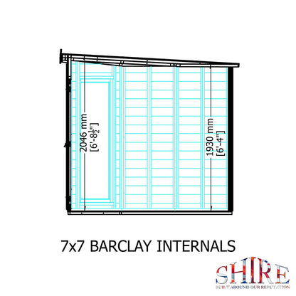 Shire Barclay 7x7ft Corner Double Door T&G Wooden Summerhouse - JJ Building Materials