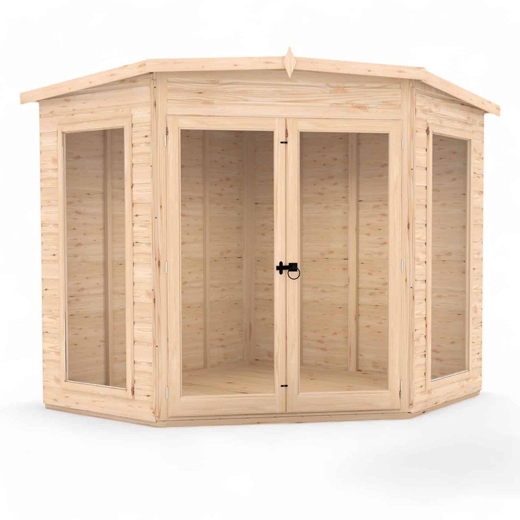 Shire Barclay 8x8ft Corner Double Door T&G Wooden Summerhouse - JJ Building Materials