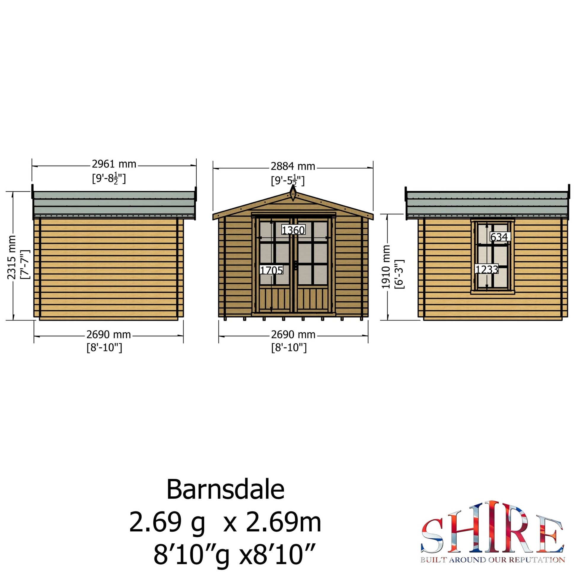 Shire Barnsdale Log Cabin With 19mm Log Thickness - JJ Building Materials