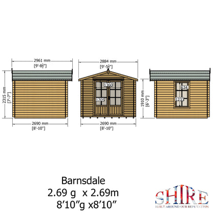 Shire Barnsdale Log Cabin With 19mm Log Thickness - JJ Building Materials