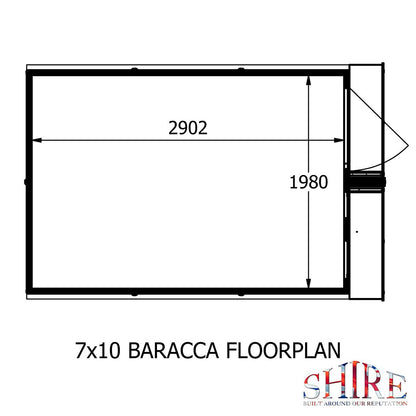 Shire Barraca 7x10ft T&G Single Door Apex Wooden Shed - JJ Building Materials