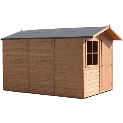 Shire Barraca 7x10ft T&G Single Door Apex Wooden Shed - JJ Building Materials