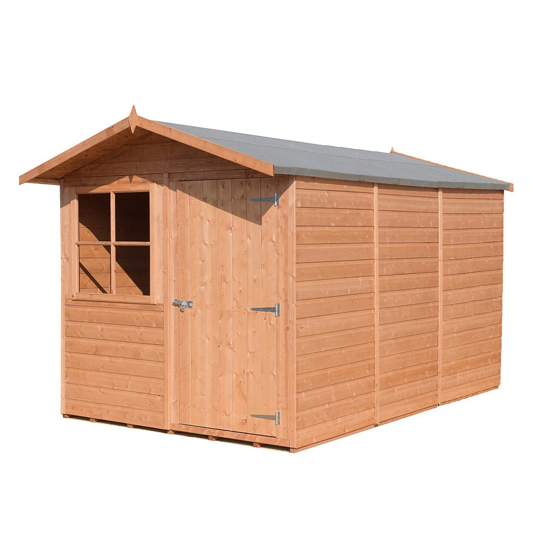 Shire Barraca 7x10ft T&G Single Door Apex Wooden Shed - JJ Building Materials
