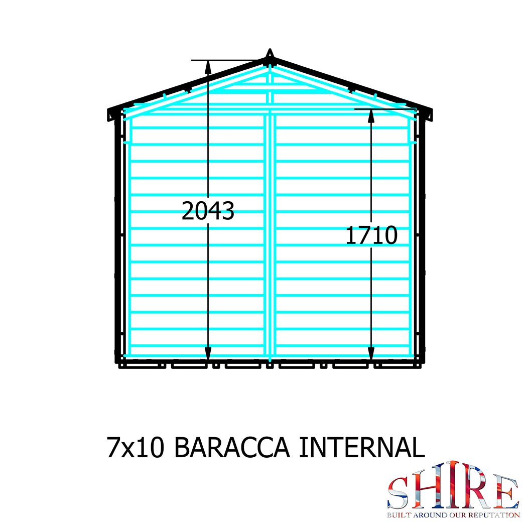 Shire Barraca 7x10ft T&G Single Door Apex Wooden Shed - JJ Building Materials