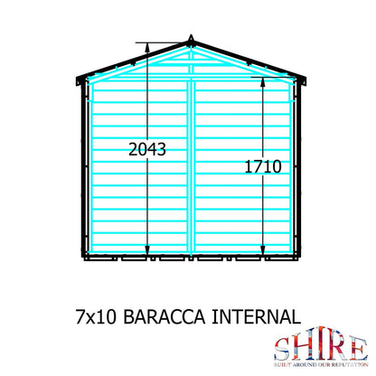 Shire Barraca 7x10ft T&G Single Door Apex Wooden Shed - JJ Building Materials