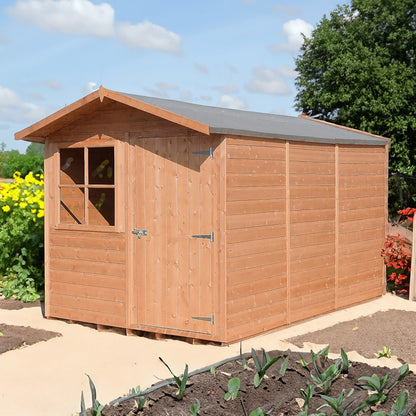Shire Barraca 7x10ft T&G Single Door Apex Wooden Shed - JJ Building Materials
