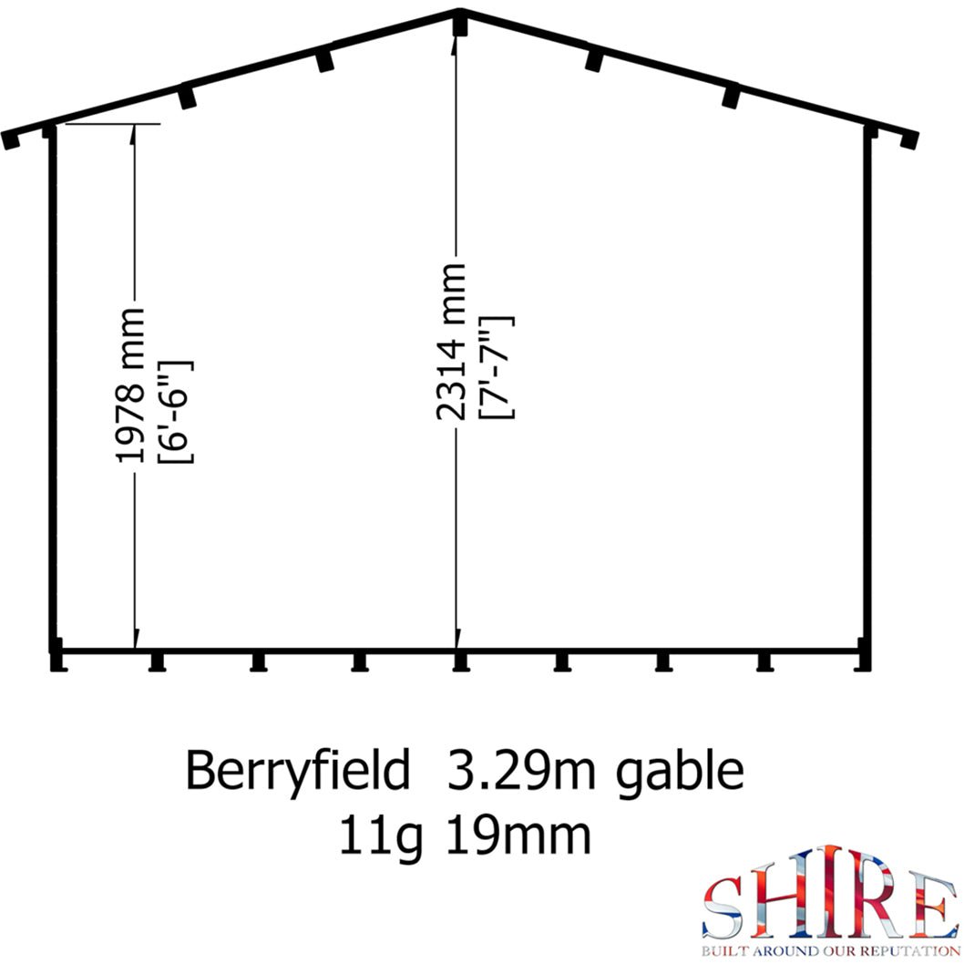 Shire Berryfield Log Cabin With 19mm Log Thickness - JJ Building Materials