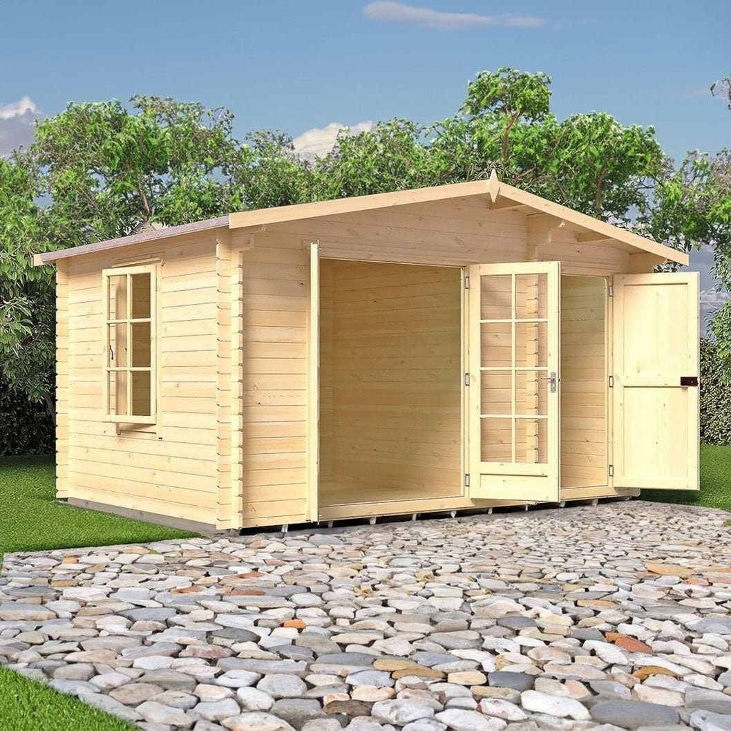 Shire Bourne 14x10ft Log Cabin With 28mm Log Thickness - JJ Building Materials