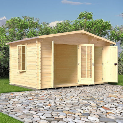 Shire Bourne 14x10ft Log Cabin With 28mm Log Thickness - JJ Building Materials