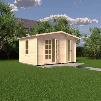 Shire Bourne 14x10ft Log Cabin With 28mm Log Thickness - JJ Building Materials