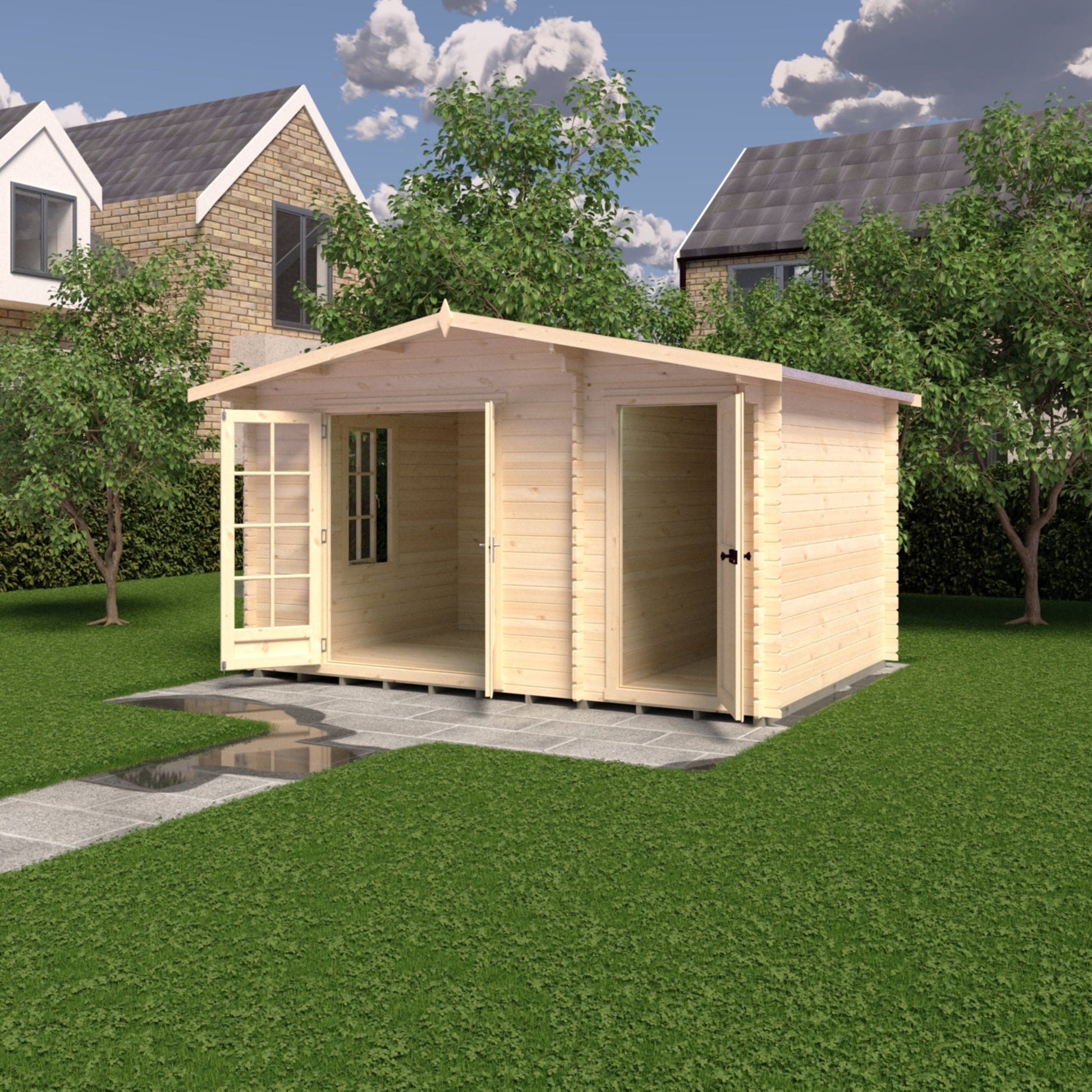 Shire Bourne 14x10ft Log Cabin With 28mm Log Thickness - JJ Building Materials