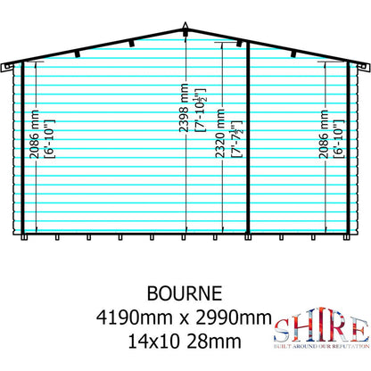 Shire Bourne 14x10ft Log Cabin With 28mm Log Thickness - JJ Building Materials