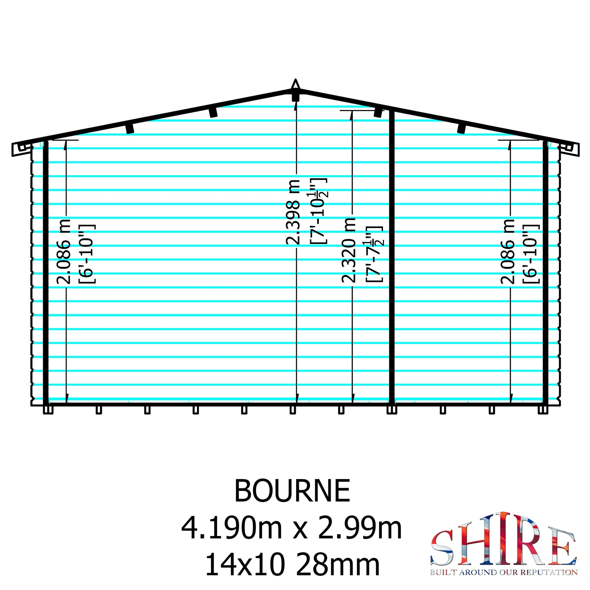 Shire Bourne 14x10ft Log Cabin With 28mm Log Thickness - JJ Building Materials