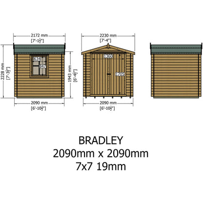 Shire Bradley Log Cabin With 19mm Log Thickness - JJ Building Materials