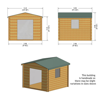 Shire Bradley Log Cabin With 19mm Log Thickness - JJ Building Materials