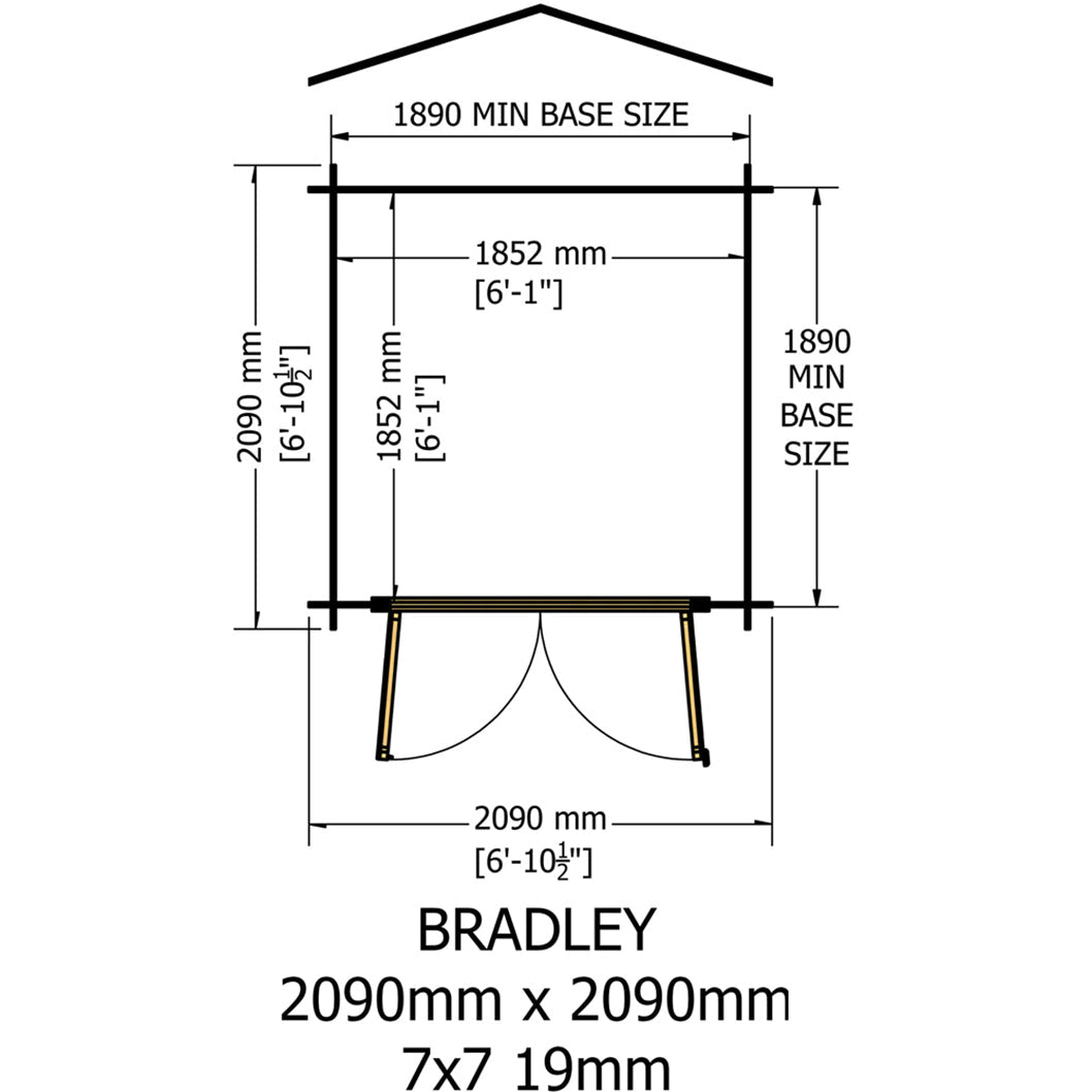 Shire Bradley Log Cabin With 19mm Log Thickness - JJ Building Materials