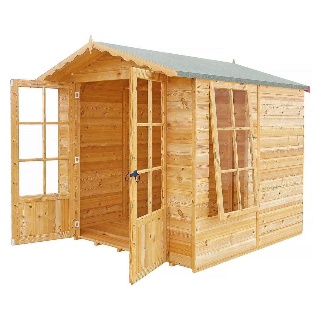 Shire Buckingham 7x7ft Double Door T&G Wooden Summerhouse - JJ Building Materials