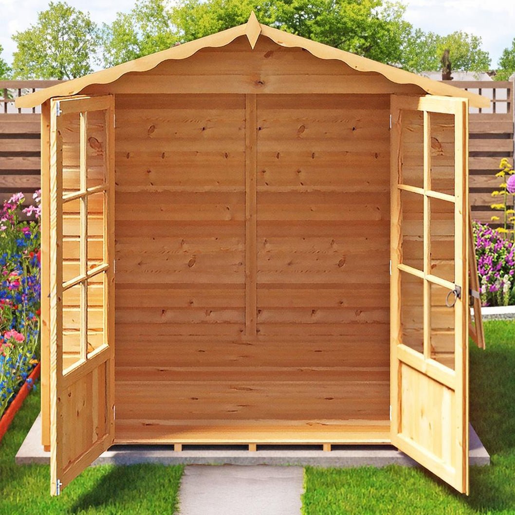 Shire Buckingham 7x7ft Double Door T&G Wooden Summerhouse - JJ Building Materials
