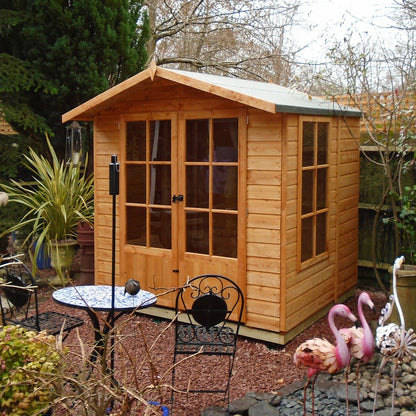 Shire Buckingham 7x7ft Double Door T&G Wooden Summerhouse - JJ Building Materials