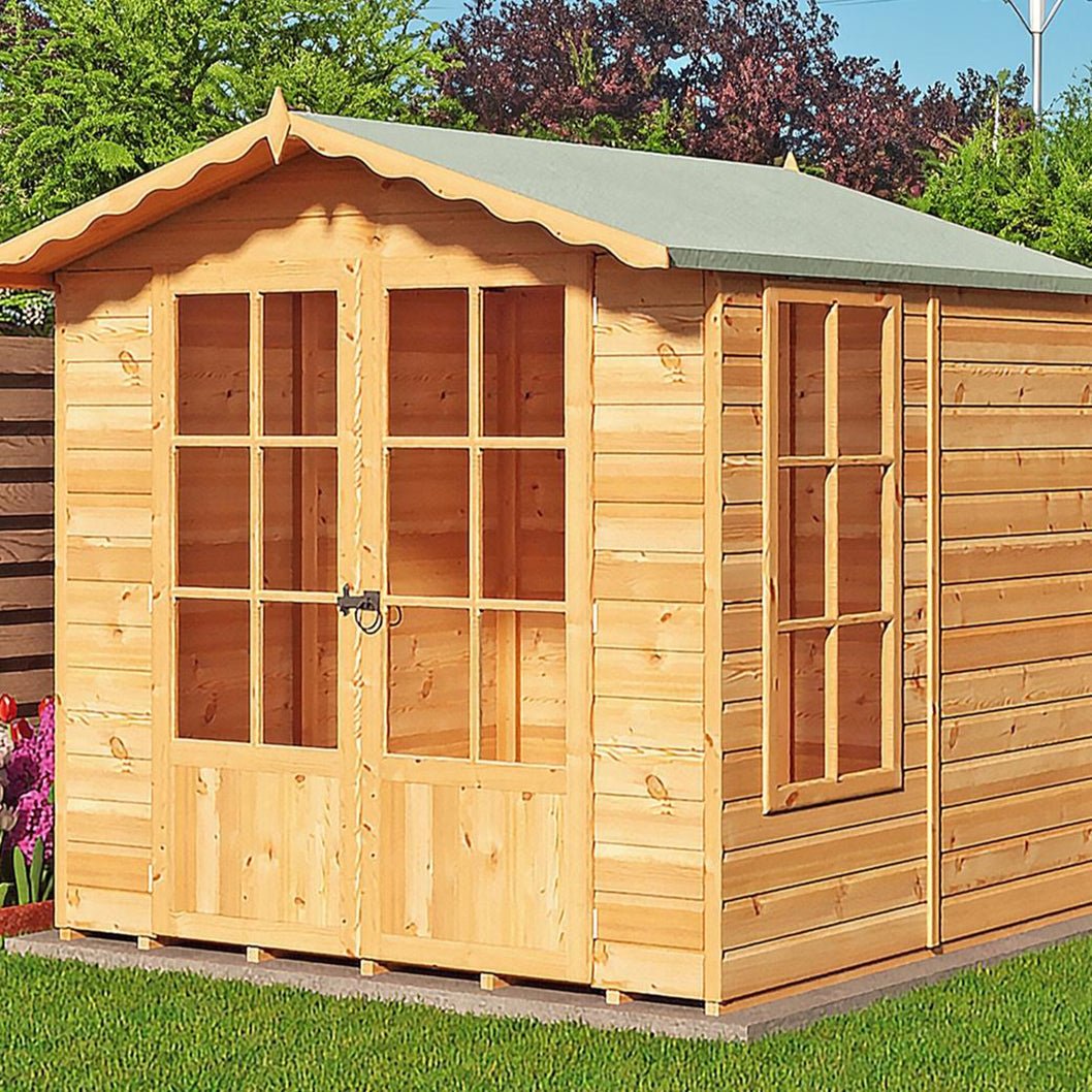 Shire Buckingham 7x7ft Double Door T&G Wooden Summerhouse - JJ Building Materials