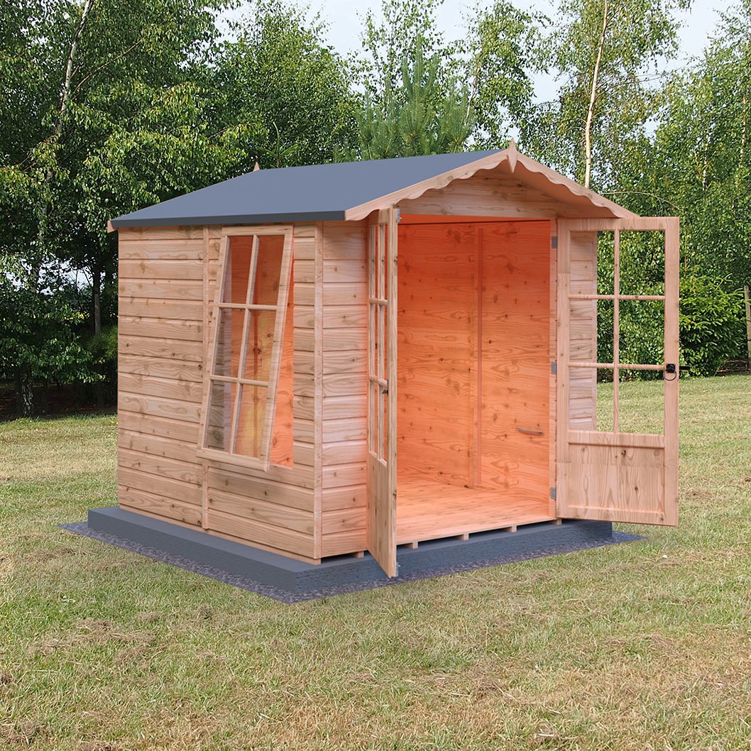 Shire Buckingham 7x7ft Double Door T&G Wooden Summerhouse - JJ Building Materials