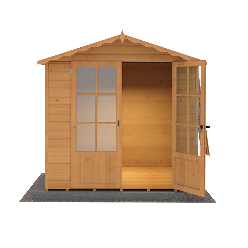 Shire Buckingham 7x7ft Double Door T&G Wooden Summerhouse - JJ Building Materials