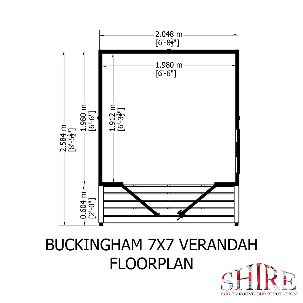 Shire Buckingham 7x7ft Double Door T&G Wooden Summerhouse - JJ Building Materials
