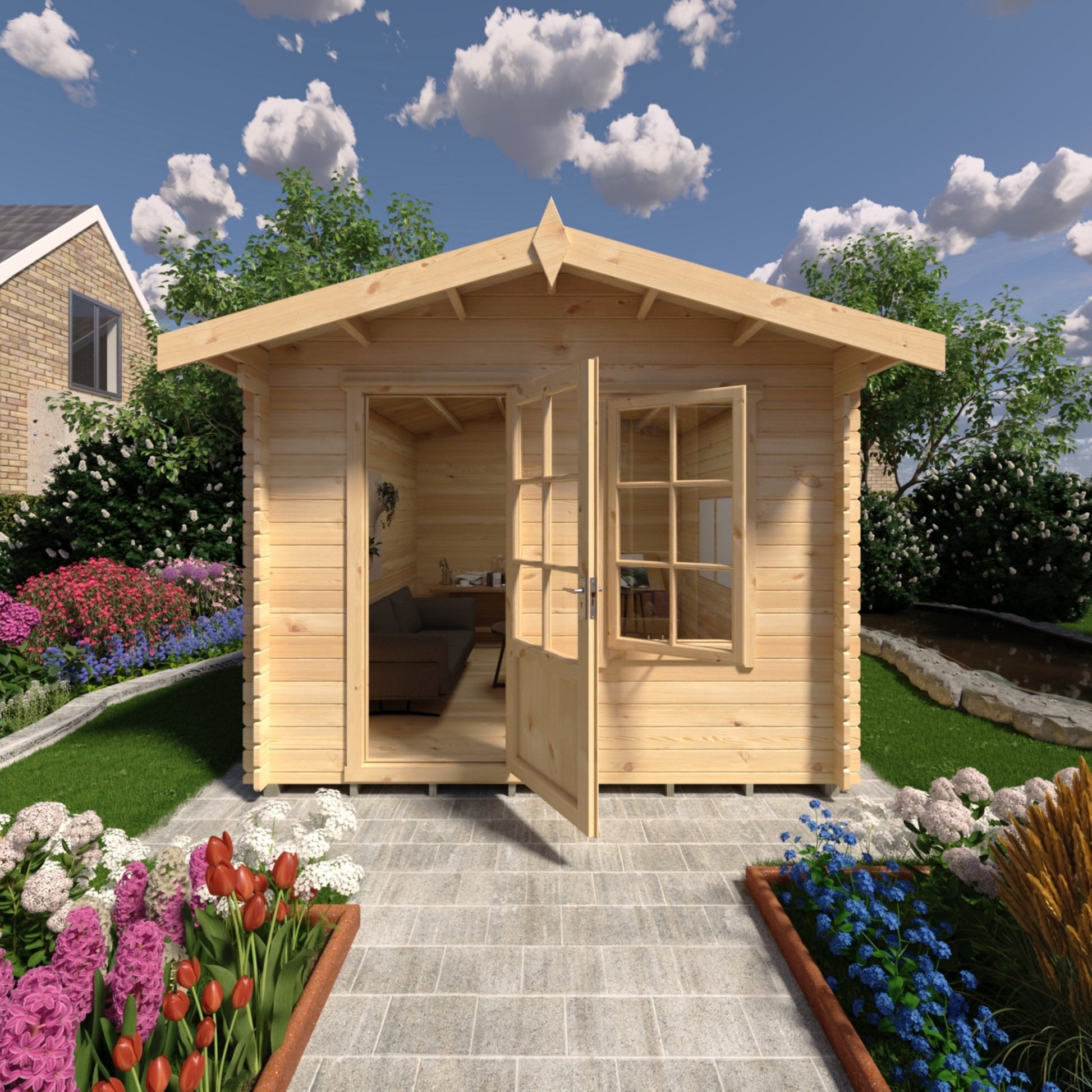 Shire Bucknells Log Cabin With 28mm Log Thickness - JJ Building Materials